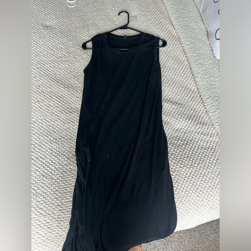 Long black tank top dress
